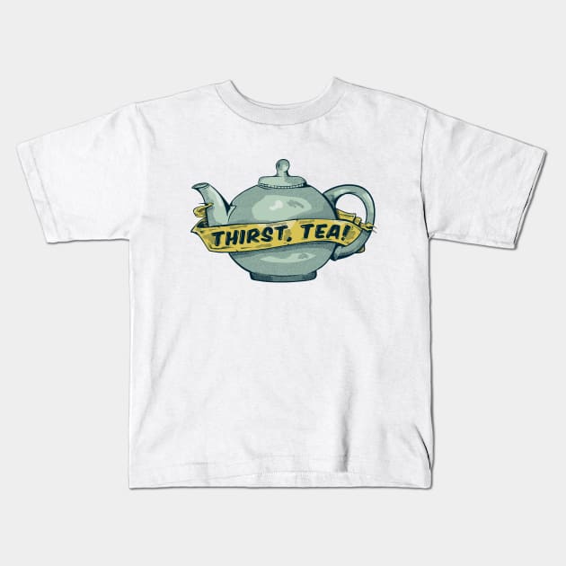 Green teapot for tea lovers Kids T-Shirt by mailboxdisco